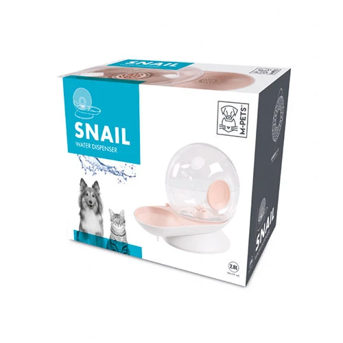 M-Pets Snail Hazneli Kedi ve Köpek Su Kabı Pembe 2800 Ml