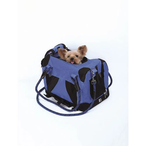 M-Pets 2in1 Remix Omuz Kemerli Kedi ve Küçük Irk Köpek Taşıma Çantası Siyah Mavi 41x28x28 Cm
