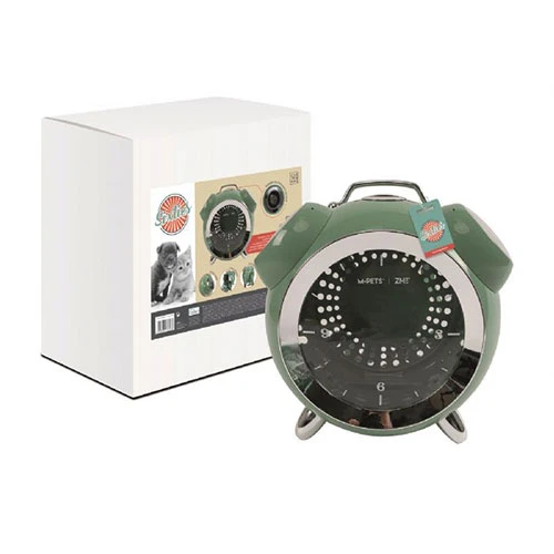 M-Pets Sixties Clock Klasik Kedi ve Küçük Irk Köpek Taşıma Çantası Yeşil 40x44x26 Cm - 2