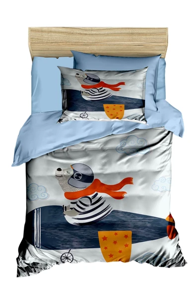 Dijital Baskılı 3d Pamuklu Yenidoğan Bebek Nevresim Takımı Fly Foggy - 2