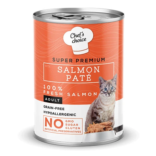 Chefs Choice Pate Somonlu Tahılsız Yetişkin Kedi Konservesi 12 Adet 400 Gr ürün görseli 1