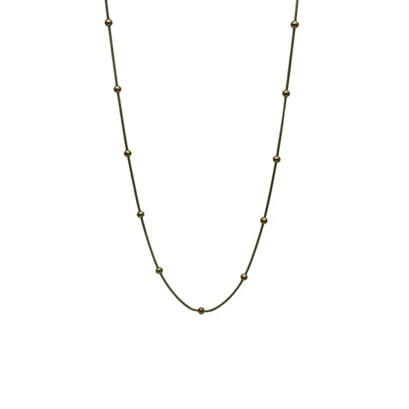 Gökyüzü İncisi Toplu Kadın Genç Kolye Sarı 45 cm - Resim 3