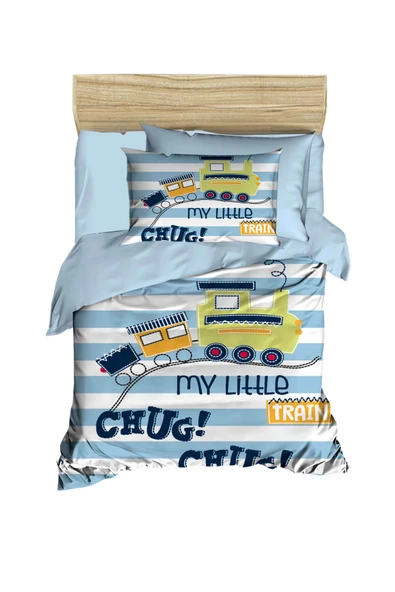 Dijital Baskılı 3d Pamuklu Yenidoğan Bebek Nevresim Takımı My Little Train - 2