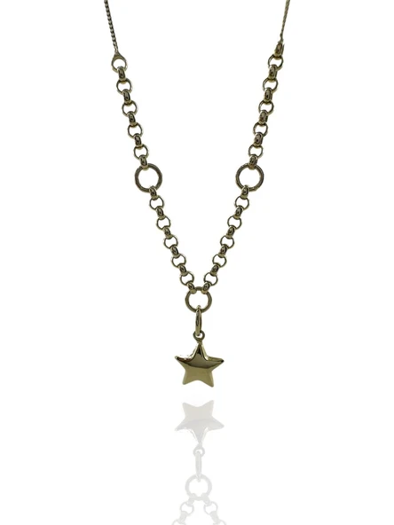 Yıldız Sallantılı Spot Gurmet Doch Zincir 14 Ayar Altın Kolye ürün görseli