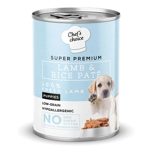 Chefs Choice Pate Lamb Puppy Kuzulu Düşük Tahıllı Yavru Köpek Konservesi 12 Adet 400 Gr