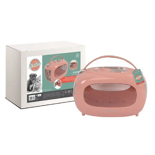 M-Pets Sixties Classic Kedi ve Küçük Irk Köpek Taşıma Çantası Pembe 48x29x30 Cm