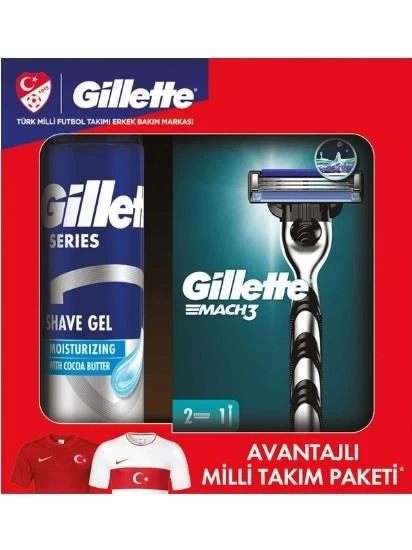 Gillette Mach 3 Makine 2 Up + Tıraş Jeli 200ml Paket