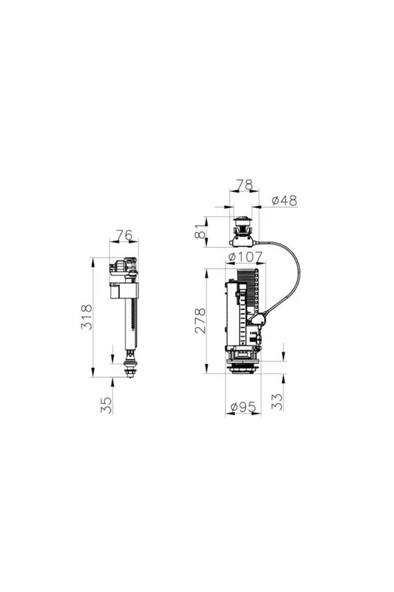 VitrA Rezervuar Iç Takımı 3/6lt Çift Kademeli  330b2010 - 2