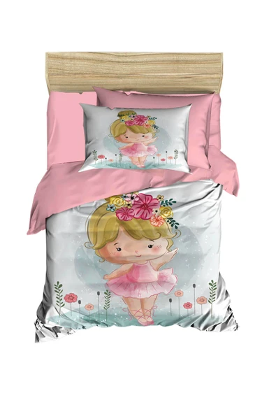 Dijital Baskılı 3d Pamuklu Yenidoğan Bebek Nevresim Takımı Balerina - 2