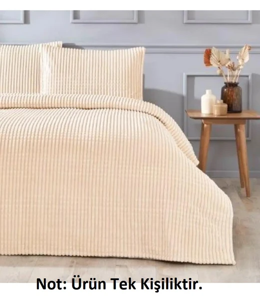 Merinos Modern Line Tek Kişilik Battaniye Seti (150x220)-Mocha - 2