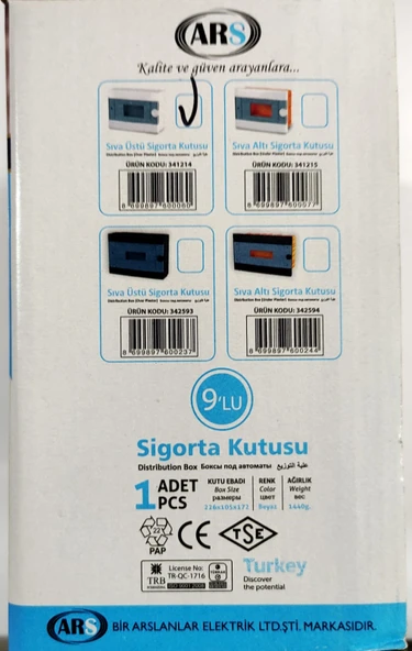 Ars 9'lu Sıva Üstü Sigorta Kutusu - 3