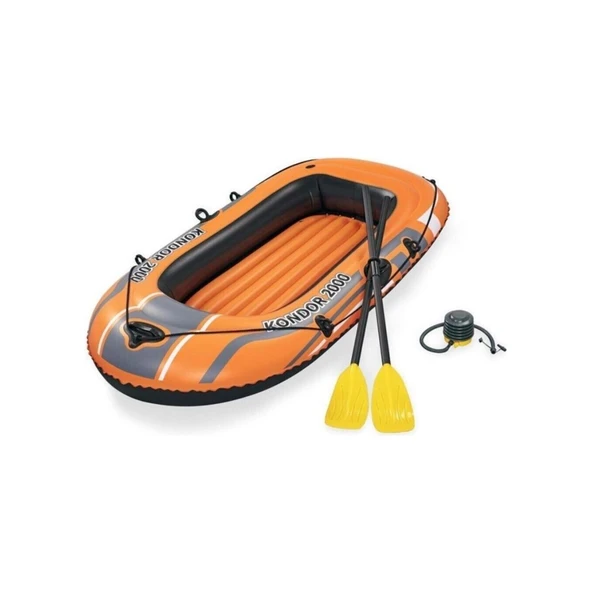 BESTWAY DENİZ BOTU POMPA+KÜREK İKİ KİŞİLİK 196X114CM NO61062 0068 9756