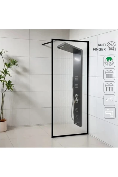 Sam Banyo Sam hazar Siyah Anti Finger Duş paneli, Masajlı Duş