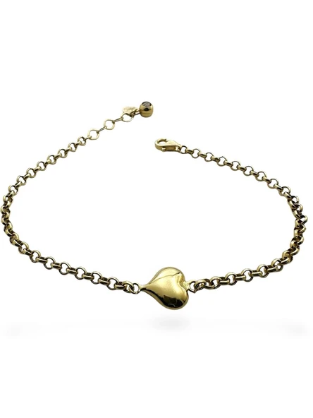 Kalp Taşsız Günlük Doch Zincir Altın Bileklik ürün görseli