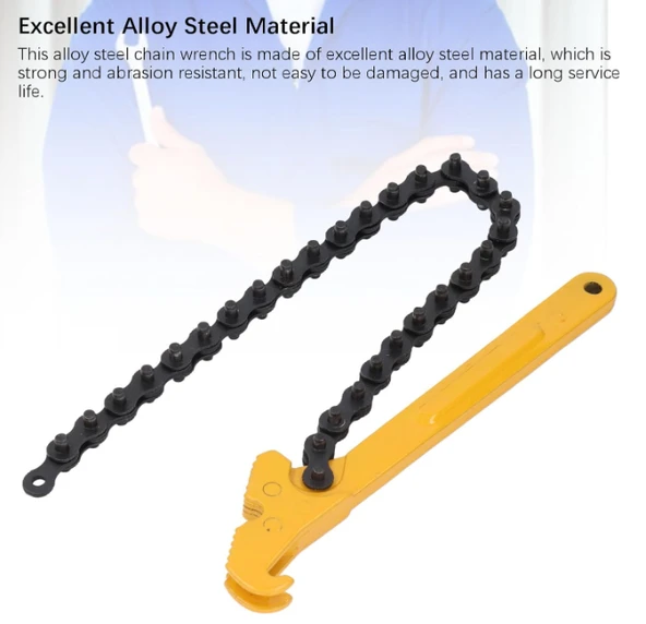 Zincir Anahtarı Ayarlanabilir Cırcırlı Zincir Anahtarı Yağ Yakıt Filtresi Zincir Anahtarı Pense Ayarlanabilir Sökme Sökücü Aracı - 3