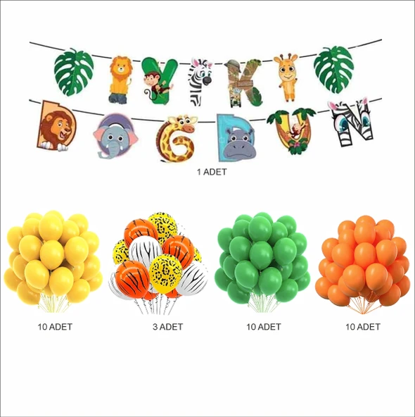 SAFARİ MİNİ BALON+BANNER SETİ - 2