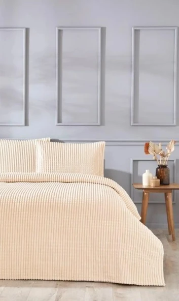 Merinos Modern Line Tek Kişilik Battaniye Seti (150x220)-Mocha