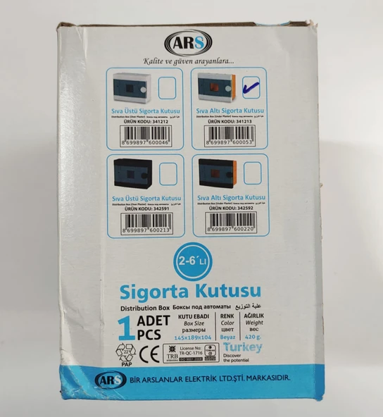 Ars 2-6'lı Sıva Altı Sigorta Kutusu - 3