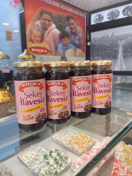 KOSKA ŞEKER İLAVESİZ VİŞNE REÇELİ 270 GR KOLİ 12 ADET - 3