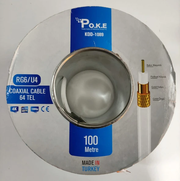 Poke Rg6/u4 Tv/uydu Kablosu 1 Metre - 3