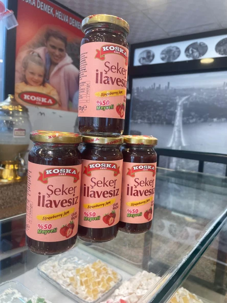 KOSKA ŞEKER İLAVESİZ ÇİLEK REÇELİ 270 GR KOLİ 12 ADET - 4