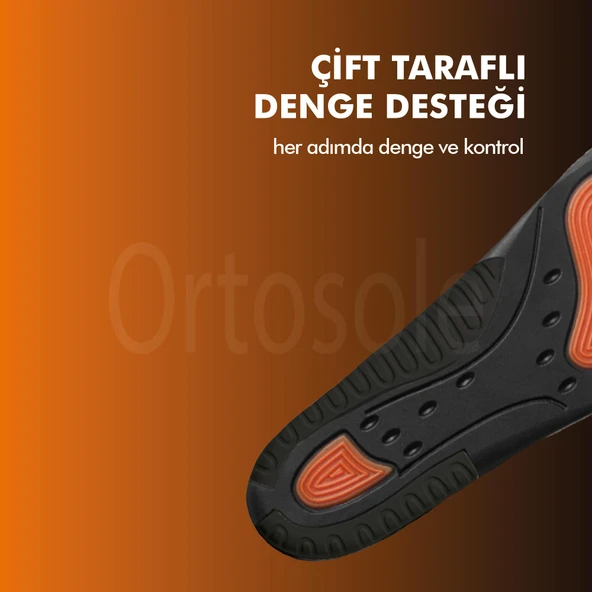 OS203 | Ark ve Jel Destekli Spor Tabanlığı, Çift Taraflı Kemer, Performans Ortopedik İç Tabanık - 6
