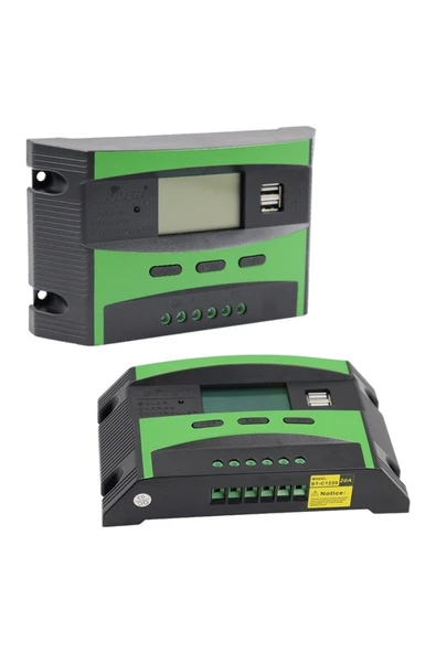 Powermaster Suoer St-c1220 12-24 Volt 20 Amper Digital Otomatik Solar Şarj Regülatörü (2 Usb Girişli 5 V-2.1a) - 2