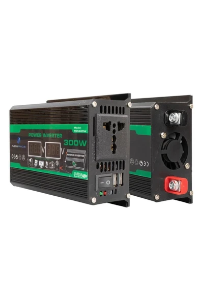 electroon Newface TED300W Dijital Ekran 12Volt 300Watt Modified Sinus Power İnverter - 2