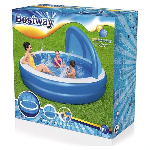 BESTWAY HAVUZ YUVARLAK GÖLGELİKLİ 241X140CM KZLBW54337 4125 - 5