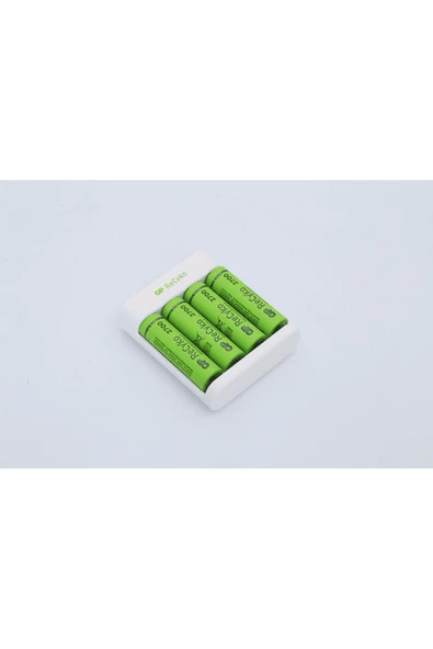 GP Recyko E411 USB Aa-Aaa Şarj Cihazı Gp Recyko 2700 Serisi Aa Kalem Pil 4'lü - 2