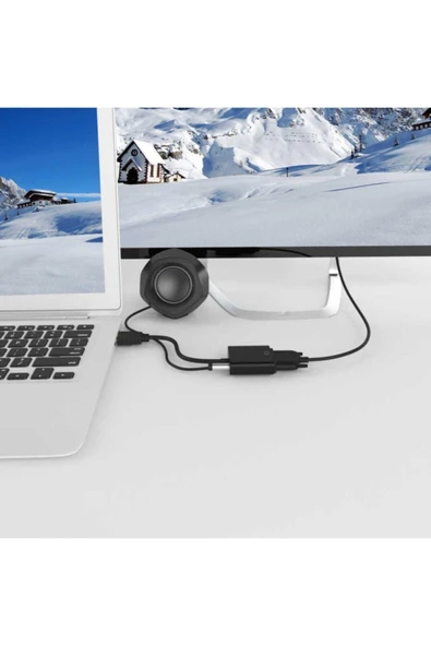 Dolia Hdmı To Vga Dönüştürücü Monitor Tv Projektör 3.5mm Jack Girişli Kısa Kablo - 7