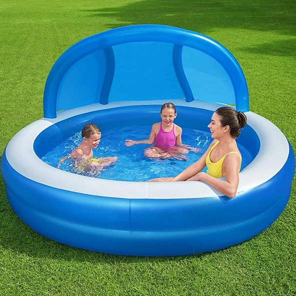 BESTWAY HAVUZ YUVARLAK GÖLGELİKLİ 241X140CM KZLBW54337 4125 - 2