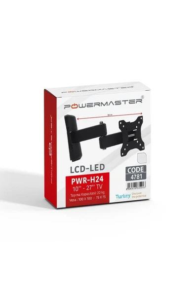 xmldünyası POWERMASTER PWR-H24 10 - 27 ÇİFT KOLLU KİLİTLİ HAREKETLİ DUVAR ASKI APARATI - 3