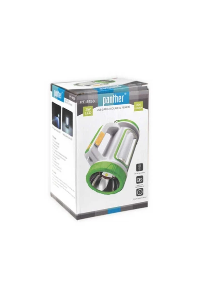 BOL ÇEŞİT BURADA PT-8158 SOLAR USB ŞARJLI EL FENERİ (K0) - 5