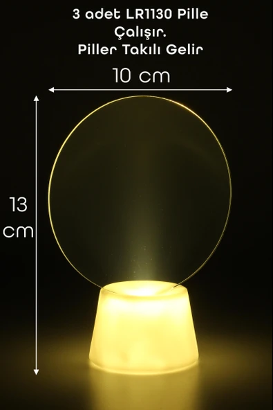 3lü LED Mum Yaz-Sil Işıklı 3 Kalemli Neon Yazı Tahtası Yazılıp Silinebilir Not Tahtası Akrilik - 5