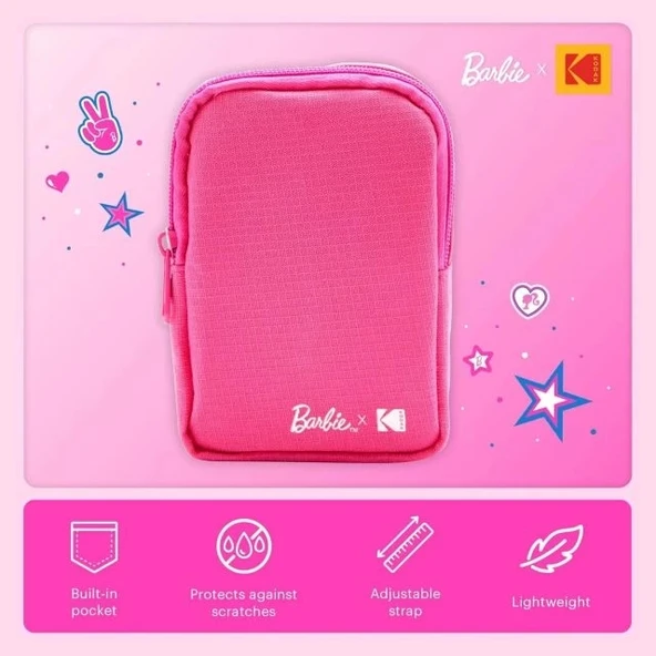 Kodak x Barbie Printomatic Tam Renkli Anında Baskı Dijital Fotoğraf Makinesi - Hediye Paketi İkonik Barbie Hediye Paketi