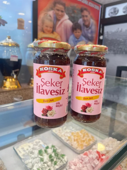 KOSKA ŞEKER İLAVESİZ GÜLL REÇELİ 270 GR KOLİ 12 ADET - 3