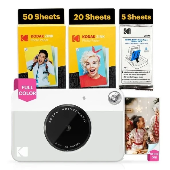 KODAK Printomatic Tam Renkli Anında Baskı Dijital Fotoğraf Makinesi - 75 Sayfalık Paket - 5