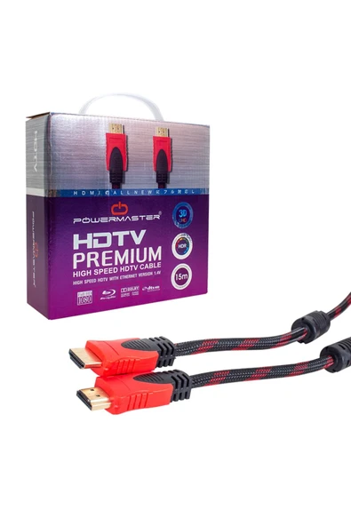 OEM Hdmı Kablo 15 Metre Örgülü Kutulu Powermaster (1.4 V - 3d) - 2