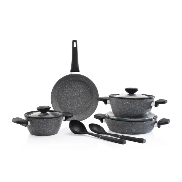 Schafer Alpha Granit Tencere Seti 9 Parça-Gri - 2
