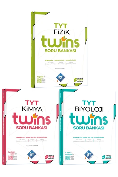 TYT Twins Fizik Kimya Biyoloji FKB Soru Bankası Seti KR Akademi Yayınları