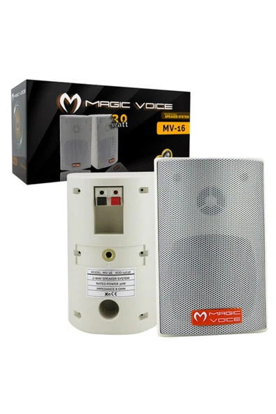 Powermaster Magıcvoıce Mv-16 7.5 Cm 30 Watt Beyaz Sütun Hoparlör 2li Takım