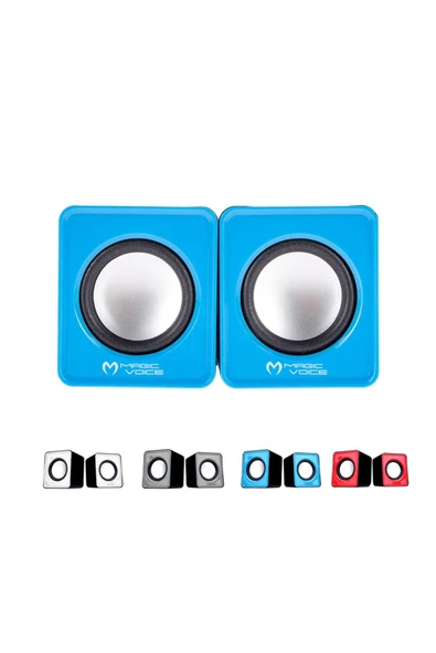 Go İthalat MAGICVOICE T-001 3 WATT 1+1 MİNİ USB HOPARLÖR KARE MODEL (4809) - 4