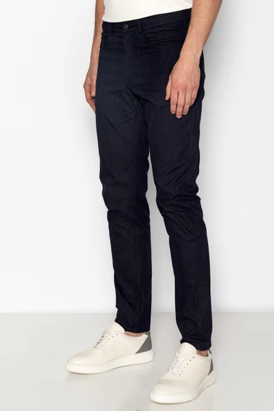 Erkek Regular Fit Rahat Normal Bel Denım Görünümlü Likralı Kot Pantolon - 7