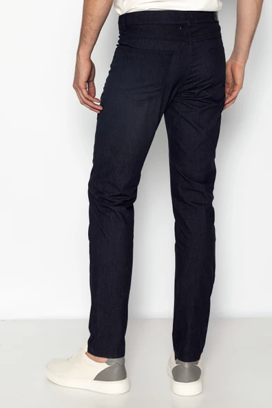 Erkek Regular Fit Rahat Normal Bel Denım Görünümlü Likralı Kot Pantolon - 8