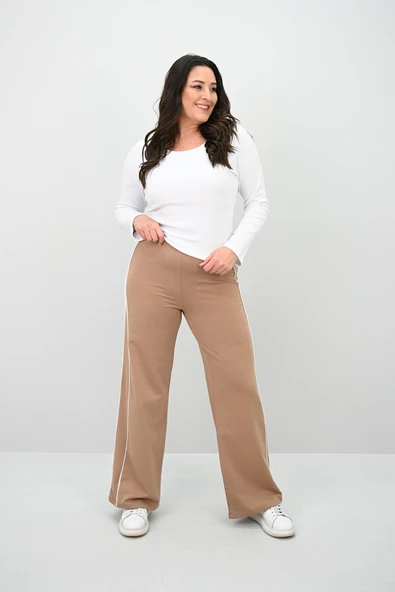 Kadın Büyük Beden Şeritli Tayt Pantolon 6321-25 - 10