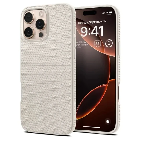 Spigen Liquid Air [Askeri Düzey Koruma] iPhone 16 Pro Max Kılıf  iPhone 16 Pro Max Natural Titanium