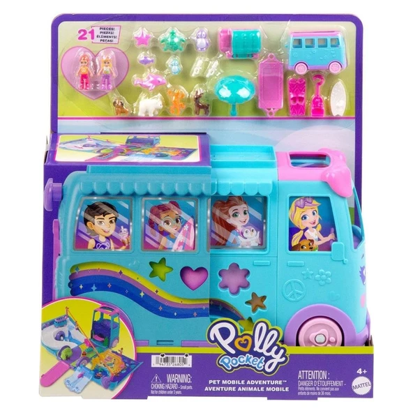 Polly Pocket Hayvancıkların Karavan Macerası JCC22 Lisanslı Ürün