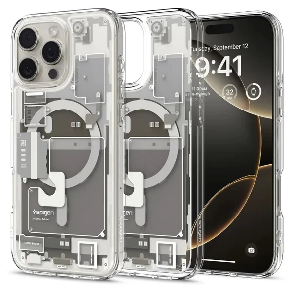 Spigen Ultra Hybrid T [Kamera Buton Korumalı] MagFit iPhone 16 Pro Kılıf iPhone 16 Pro Zero One Natural Titanium