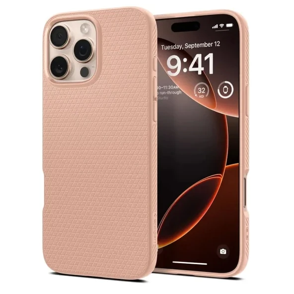 Spigen Liquid Air [Askeri Düzey Koruma] iPhone 16 Pro Max Kılıf  iPhone 16 Pro Max Rose Titanium